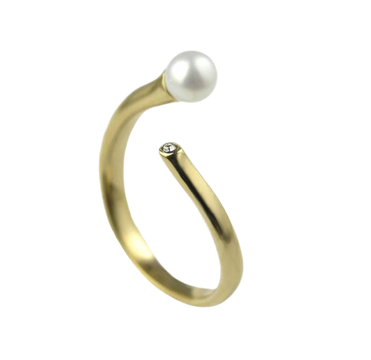 Burgos - Ring mit Süßwasserperle und Zirkonia - Eclipse Collection